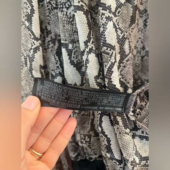 Zara women sheer bodysuit snake print size S grey black - Picture 3 of 7